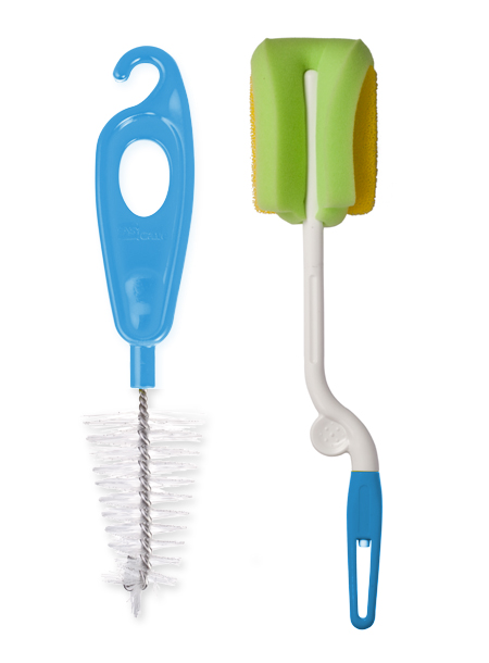 伊斯卡爾進口海綿奶瓶刷+奶嘴刷(藍)