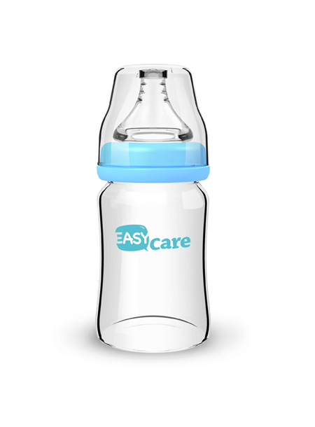 伊斯卡爾150ml玻璃寬口徑奶瓶(藍(lán)色)