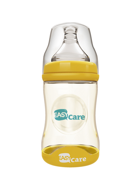 伊斯卡爾160mlPPSU寬口徑感溫奶瓶(黃)