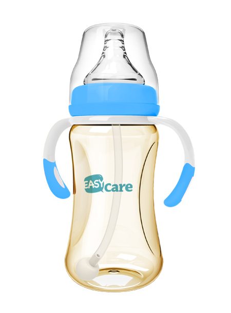 伊斯卡爾240mlPPSU自動寬口徑奶瓶(藍)