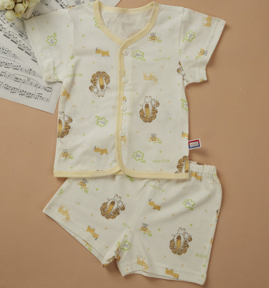 金色小魚精棉單面動(dòng)物樂(lè)園短袖桃開(kāi)套