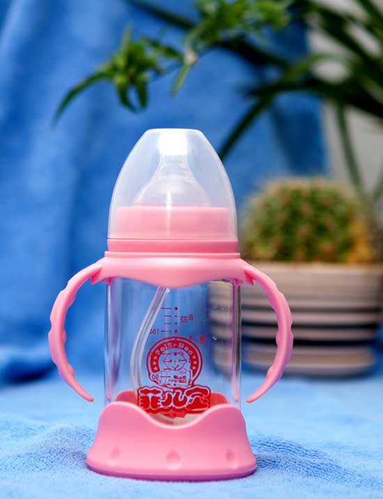 菲兒寶180毫升寬口晶鉆防爆防脹氣玻璃奶瓶