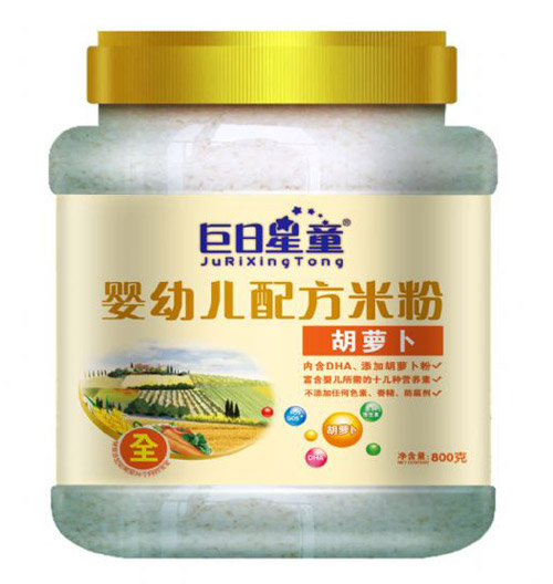 巨日星童桶裝嬰幼兒配方胡蘿卜米粉