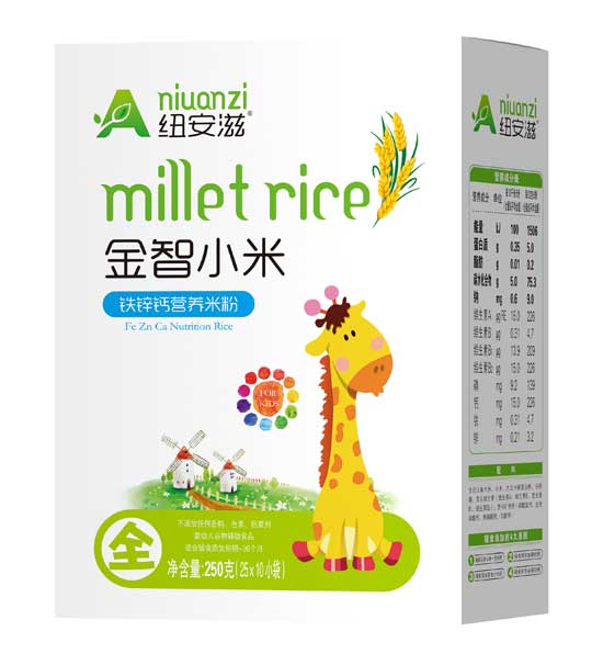 紐安滋鐵鋅鈣金智小米營養(yǎng)米粉全段(盒)