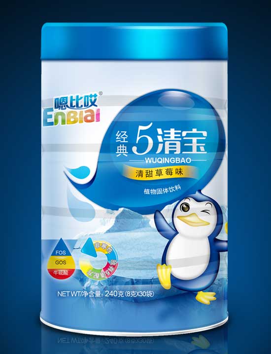 嗯比哎清甜草莓味5清寶罐裝