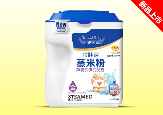 金諾貝嬰金胚芽蒸米粉桶裝-燕麥鐵鋅鈣