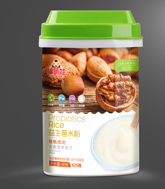 福萊娃核桃優(yōu)化益生菌米粉罐裝