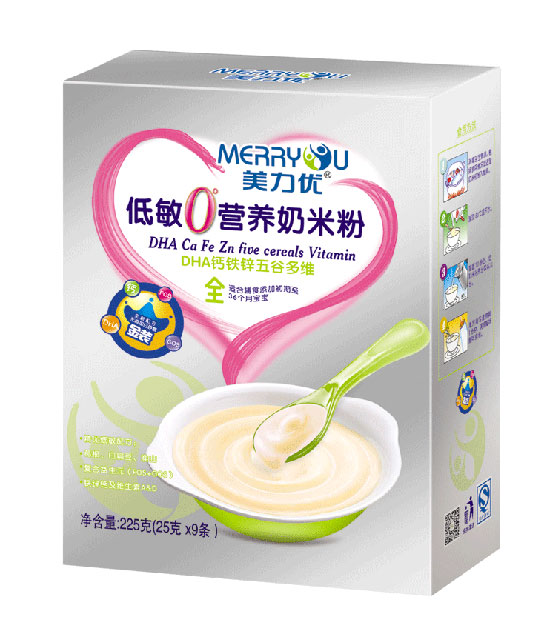 美力優(yōu)DHA鈣鐵鋅五谷多維低敏0°營養(yǎng)奶米粉全段