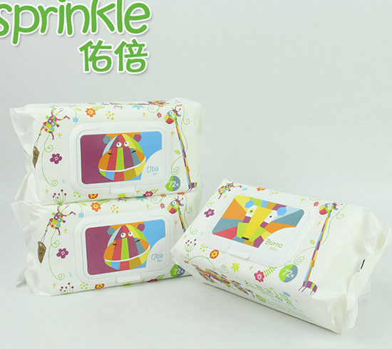 佑倍韓國進(jìn)口嬰兒濕巾72片帶蓋