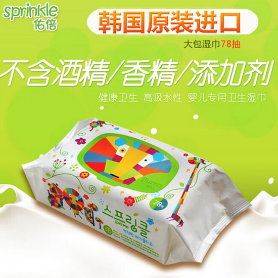 佑倍韓國進口嬰兒濕巾大包78抽