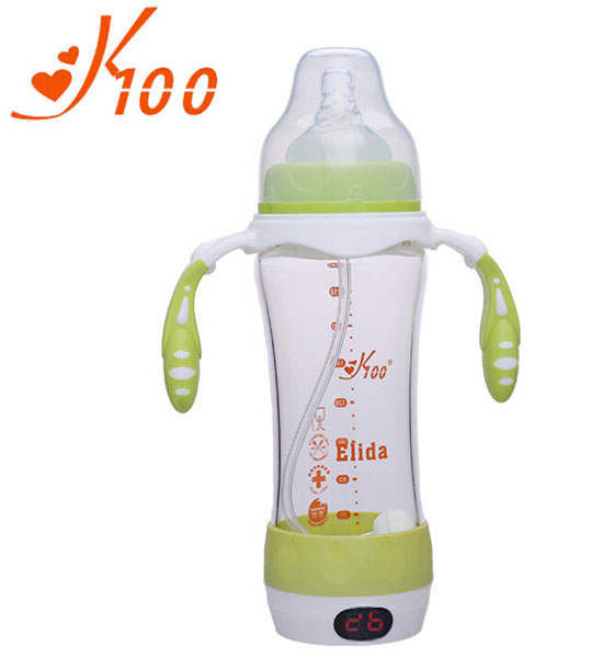 K100智能測溫雙手柄奶瓶綠色