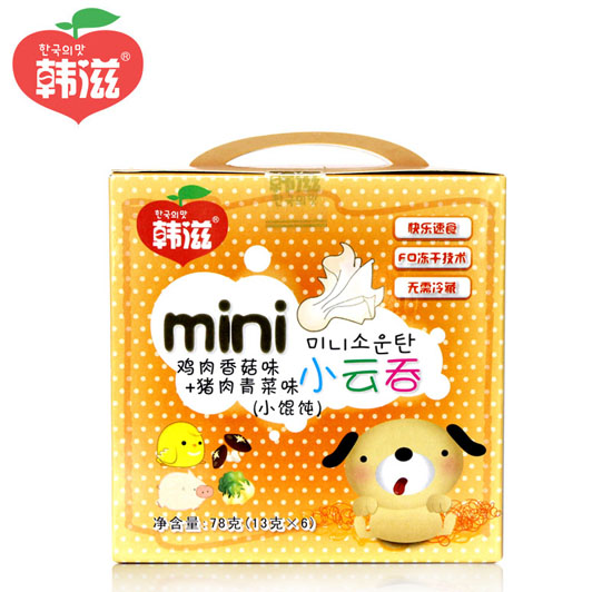 韓滋雞肉香菇味+豬肉青菜味小云吞