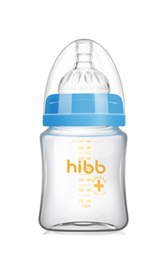 浩一貝貝寬口玻璃奶瓶藍(lán)色150ml