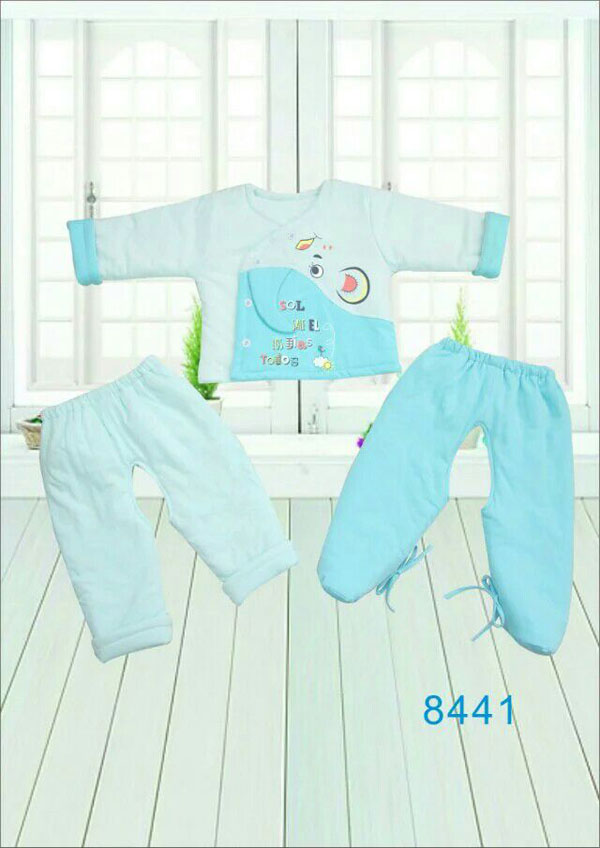 快樂小天天保暖棉衣套裝 藍(lán)色