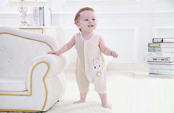 蓓琪兔嬰兒內(nèi)衣2015春夏新款間條背心連體衣0