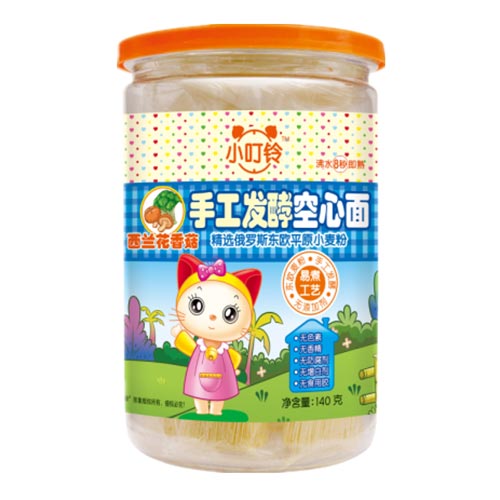 小叮鈴手工發(fā)酵空心面西蘭花香菇