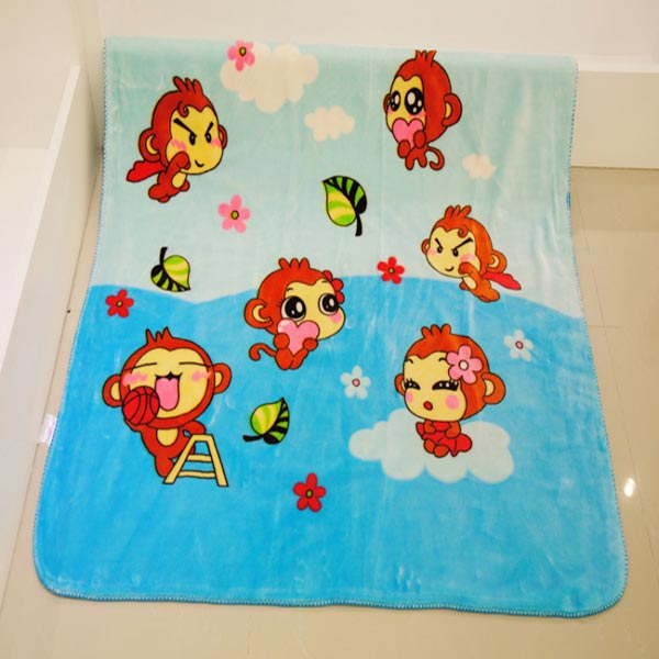 亞奧超柔小毯子咪嘻猴藍色