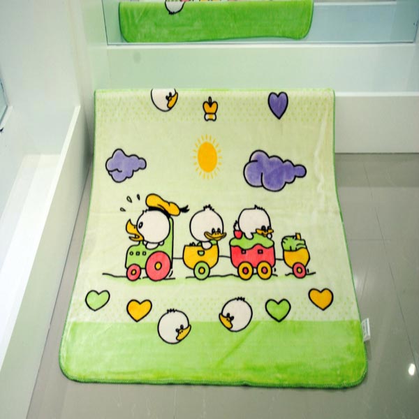 亞奧超柔小毯子小鴨綠色