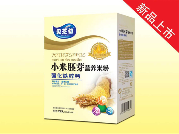 貝芝初強(qiáng)化鐵鋅鈣-小米胚芽營養(yǎng)米粉盒裝