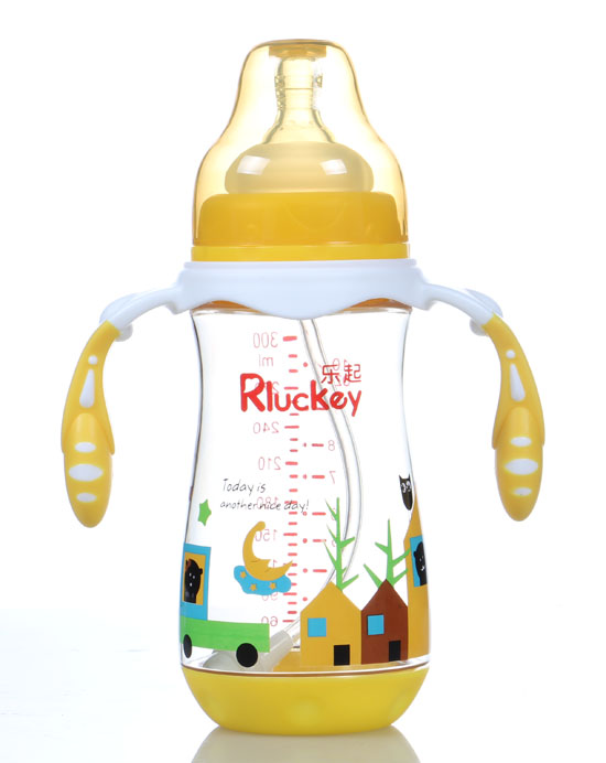 樂起弧形有耳PPSU奶瓶黃色300ml