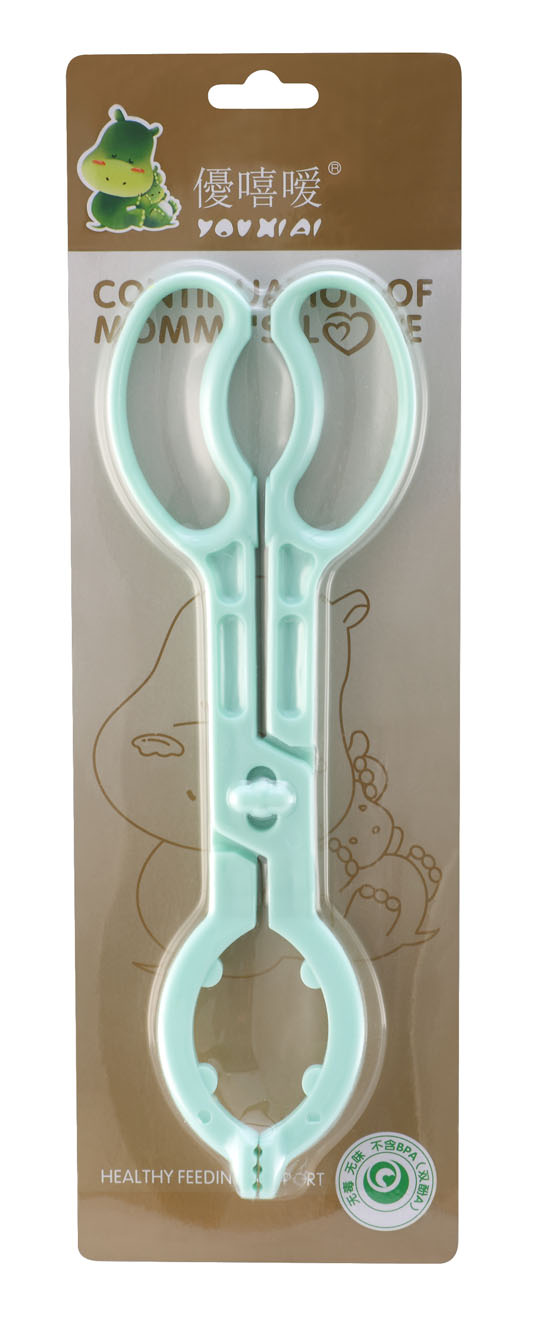 優(yōu)嘻噯防滑奶瓶夾藍(lán)色