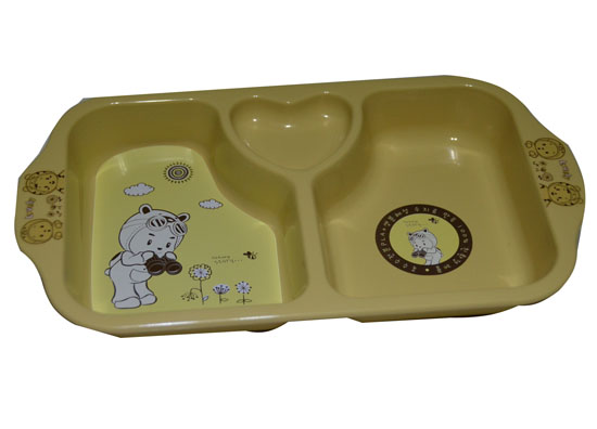 淞泰兒童三格餐盤 PP材質(zhì)微波爐適用 分餐更健康