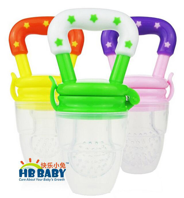 快樂(lè)小兔嬰兒硅膠輔食咬咬袋