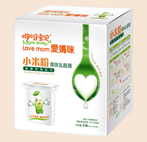 咿呀寶貝菠蘿蘋(píng)果果味乳酸菌小米粉