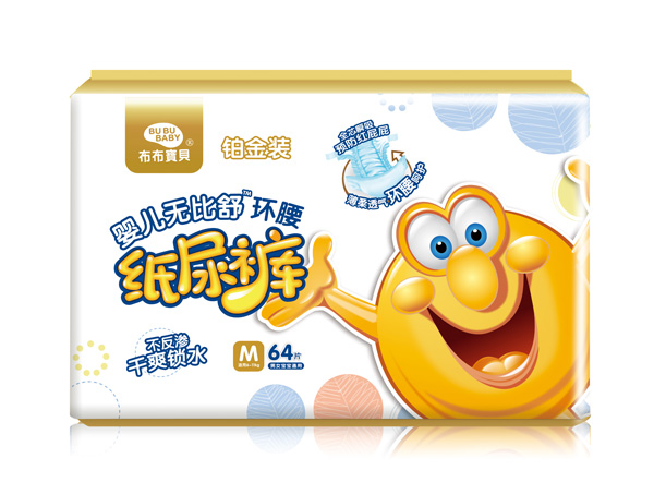 布布寶貝鉑金裝嬰兒環(huán)腰紙尿褲M橫向