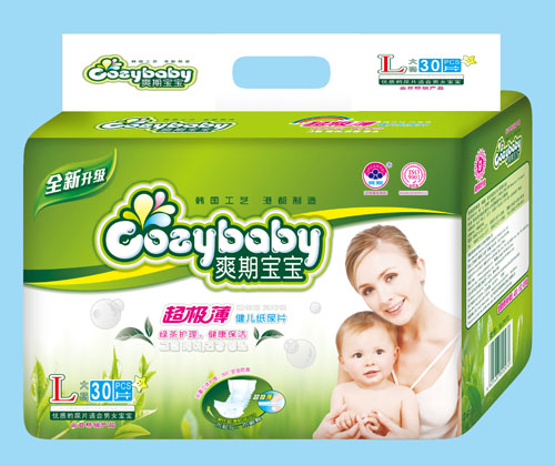 爽期寶寶超級(jí)薄茶葉嬰兒紙尿片L碼