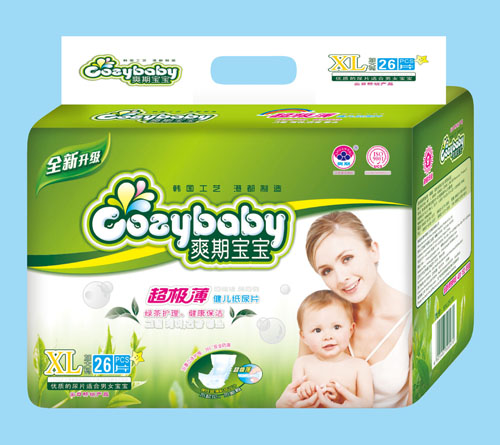 爽期寶寶超級(jí)薄茶葉嬰兒紙尿片XL碼