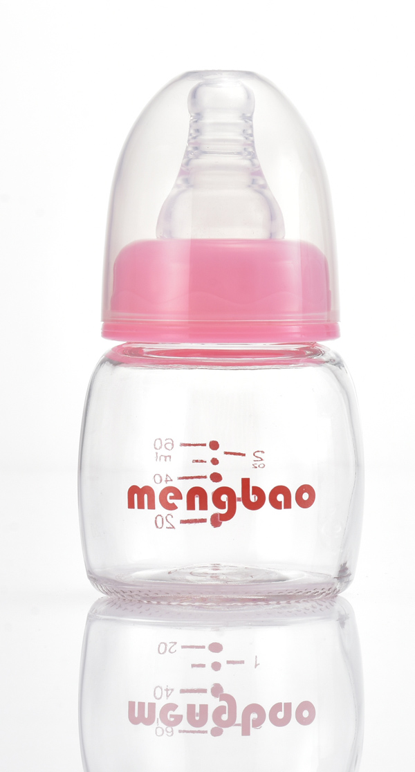 盟寶玻璃奶瓶60ml-粉色