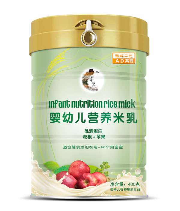 米爸優(yōu)品乳清蛋白葛根蘋果嬰幼兒營養(yǎng)米乳