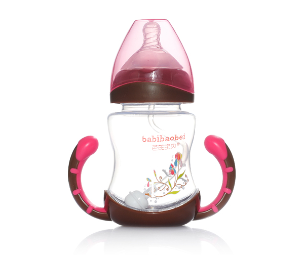 芭芘寶貝PP寬口徑奶瓶240ml紅色