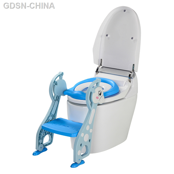 青蛙嘟迪新款小鹿階梯式輔助坐便器軟墊藍色