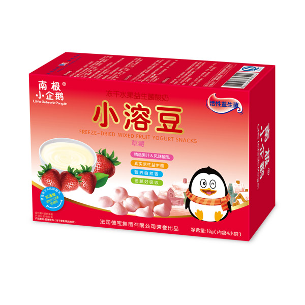 南極小企鵝凍干水果益生菌酸奶小溶豆草莓味