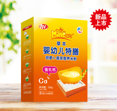 咪可草本胡蘿卜蔬菜營養(yǎng)米粉(強化鈣)盒裝