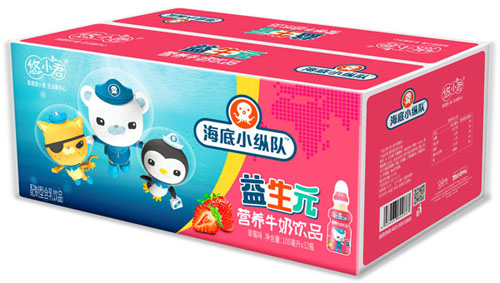 海底小縱隊益生元營養(yǎng)牛奶飲品(草莓味)箱裝