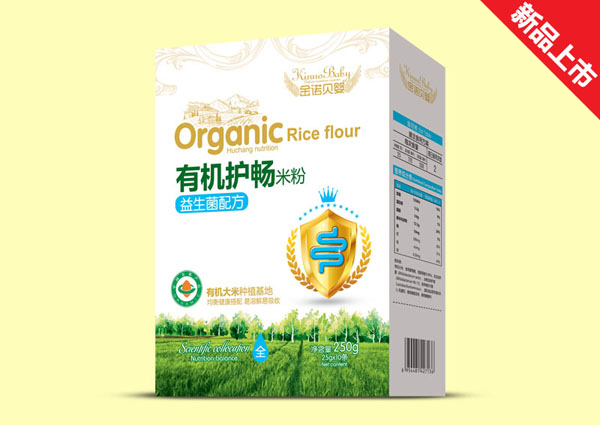 金諾貝嬰有機(jī)護(hù)暢米粉-益生菌配方盒裝