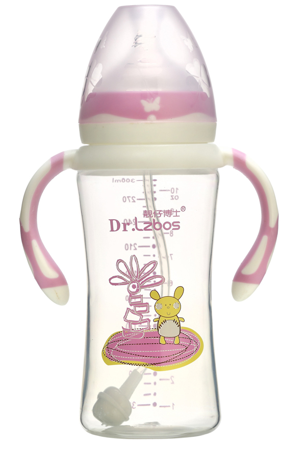 靚仔博士PP寬口徑自動奶瓶紫色