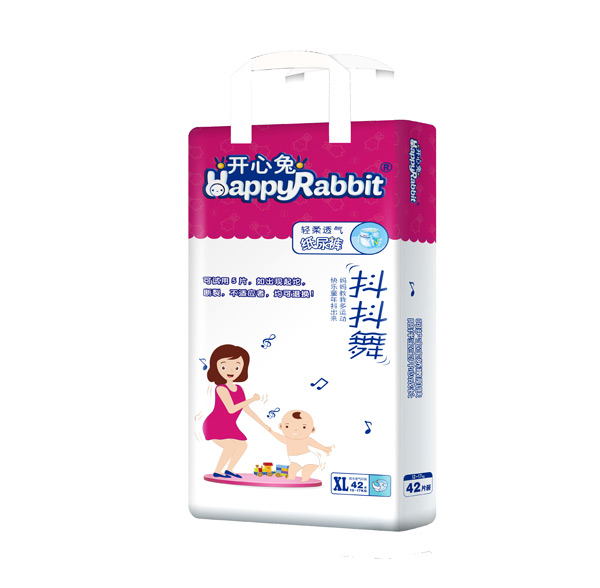 開心兔輕柔透氣紙尿褲XL42