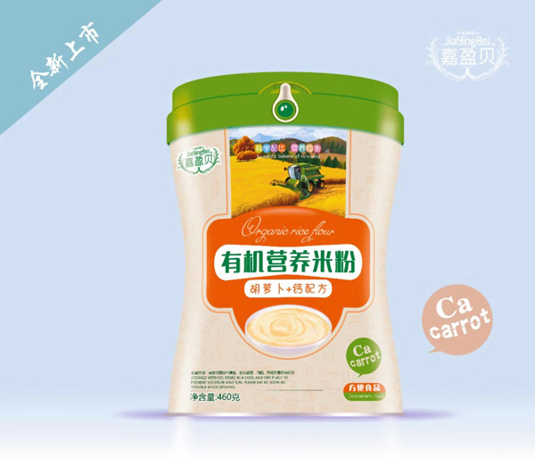 嘉盈貝有機(jī)營養(yǎng)米粉-胡蘿卜+鈣配方