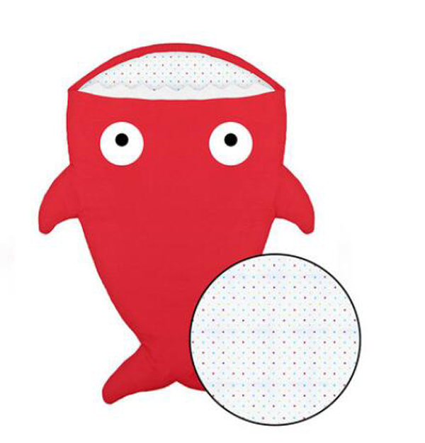 西班牙baby bites 鯊魚睡袋 紅色(內襯彩點)