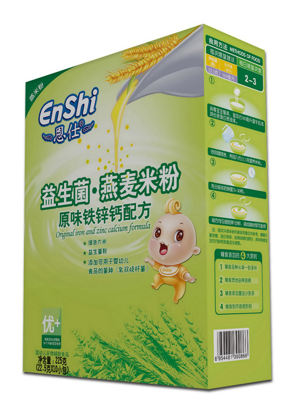 恩仕益生菌燕麥原味鐵鋅鈣配方米粉