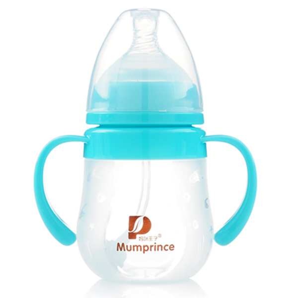 媽咪王子硅膠寬口自動吸140ml奶瓶 藍(lán)色