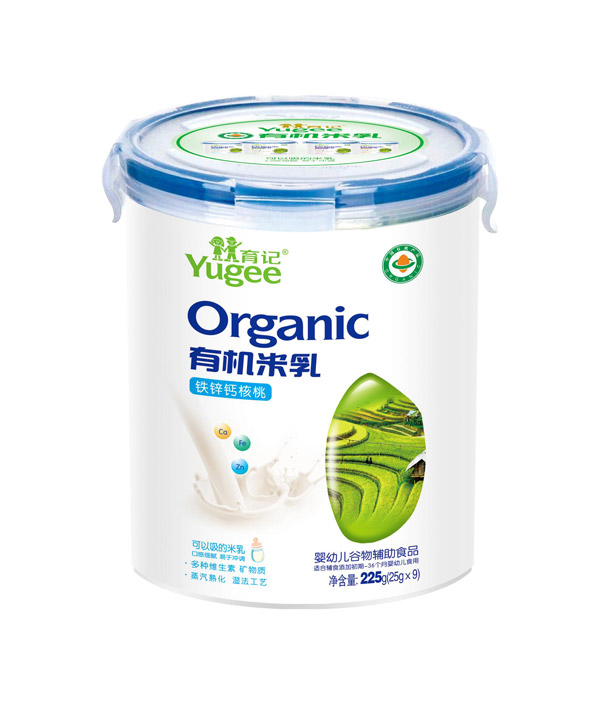 育記有機米乳-鐵鋅鈣核桃225克樂扣裝