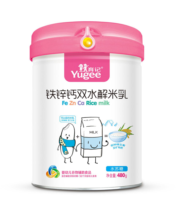 育記鐵鋅鈣雙水解米乳-水蘇糖480克桶裝