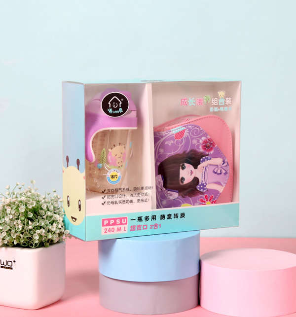 有貝奶嘴+鴨嘴杯240ml 成長喂養(yǎng)組合裝 粉色