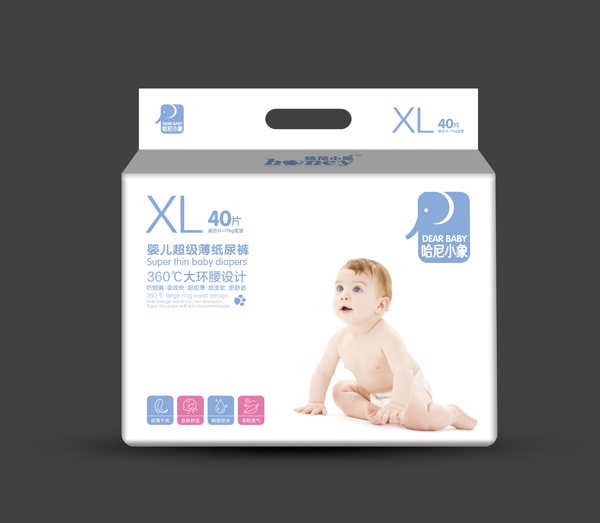 哈尼小象嬰兒超級薄紙尿褲 XL40片