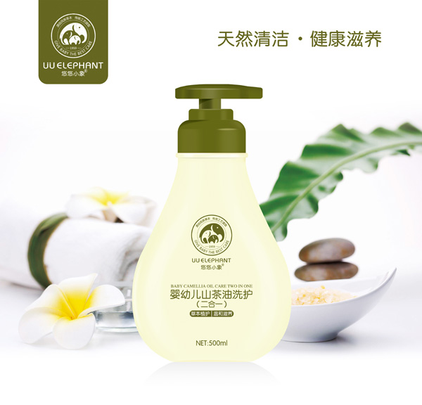 悠悠小象嬰幼兒山茶油洗護(二合一)500ML